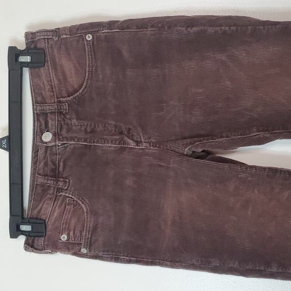Anthropologie Pilcro Brown Cordoroy Flareleg Pants Size 24 Stretch Button Close - Picture 2 of 14